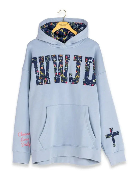 YOUTH Blue WWJD Hoodie