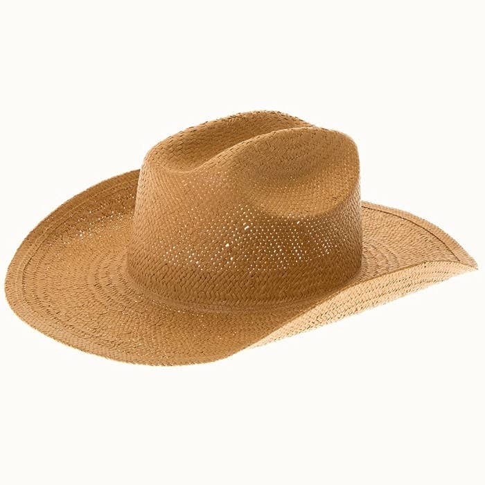 Handmade Western Smooth Toyo Straw Cowboy Hat, Adjustable: Black