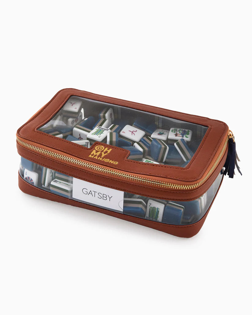 Mahjong Tile Storage Bag Cognac