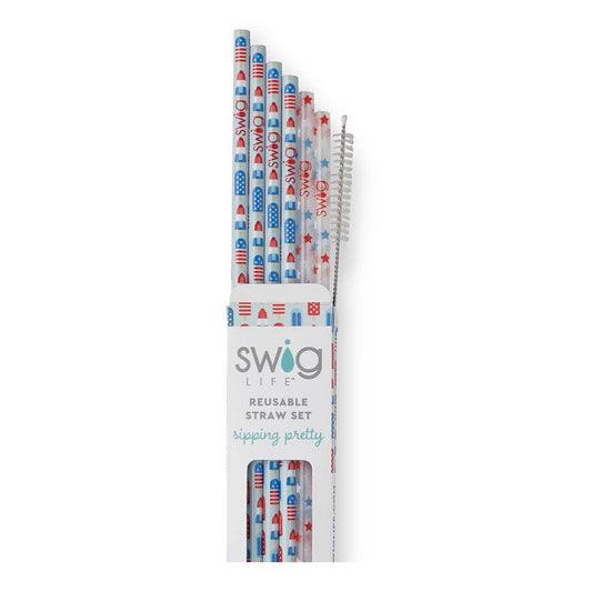 Reusable Straw Set in Rocket Pop + Stars