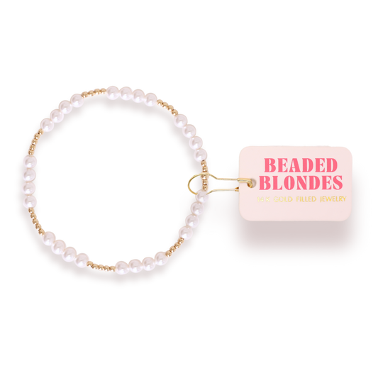 Scottie Bracelet in Gold with Pearl: Standard 6.75 Inch