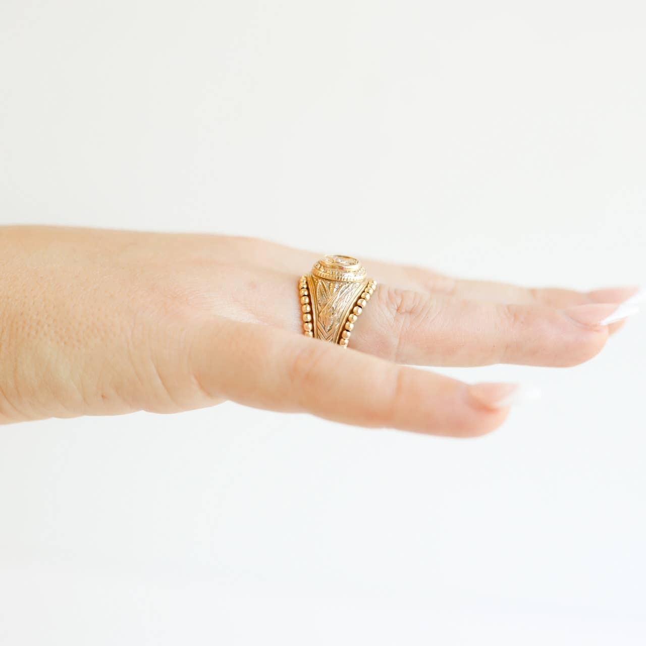 Lexi Beaded Band in Gold: 9/10