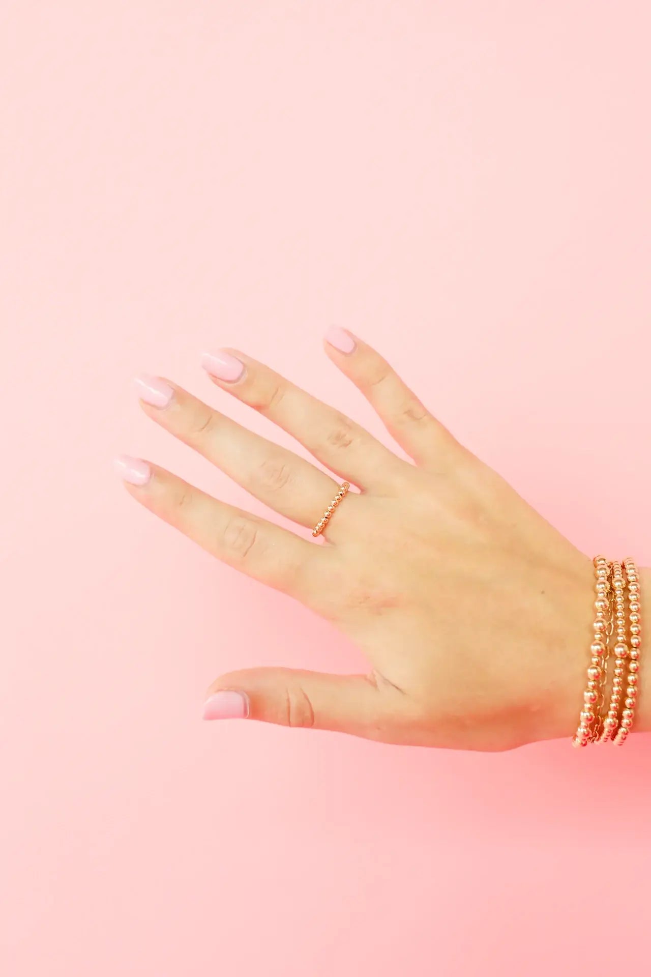 Ella Beaded Band Ring in Gold: 9/10