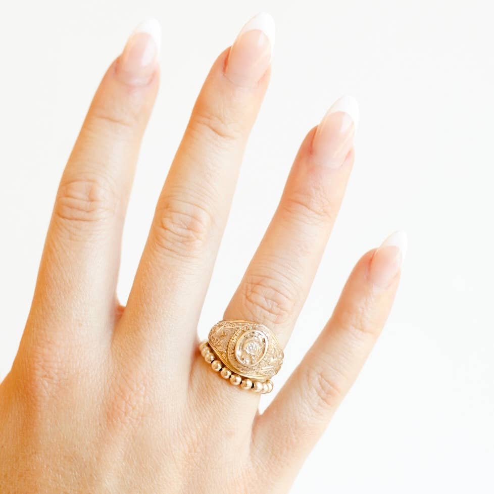 Lauren Beaded Band in Gold: 9/10