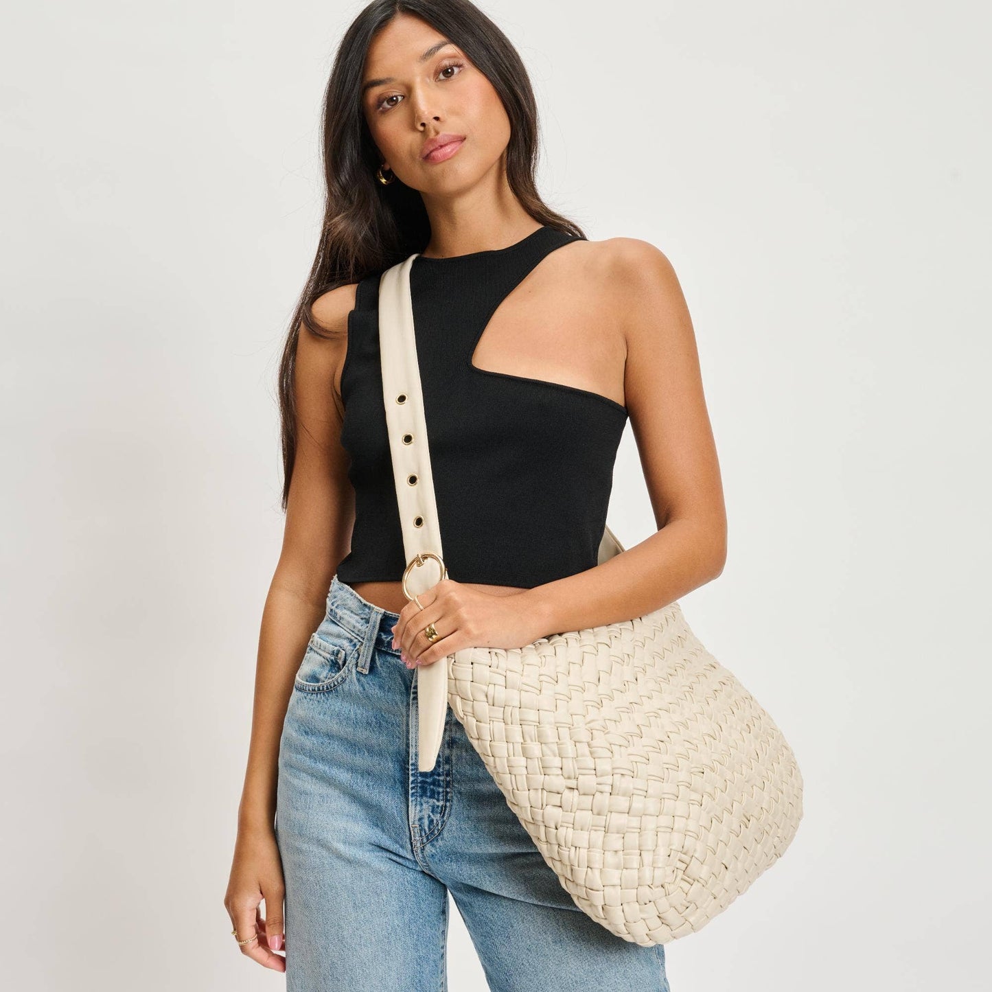 Classica Woven Crossbody: Black