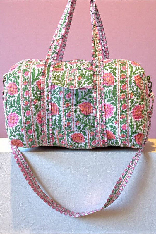 Eliana Pink Floral Duffel Bag