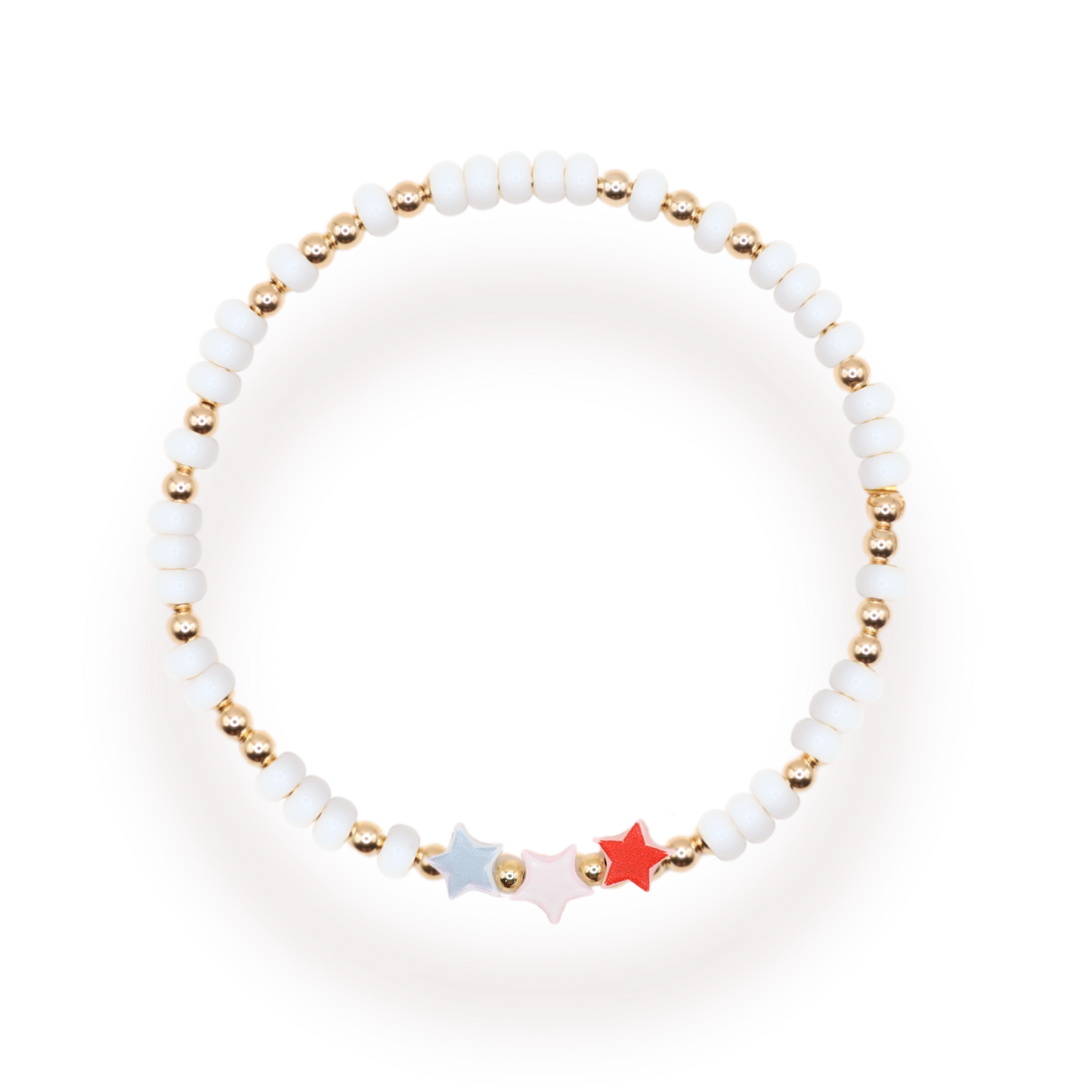 Red, White and Blue Star Bracelet: Standard 6.75 inch / Sprinkle