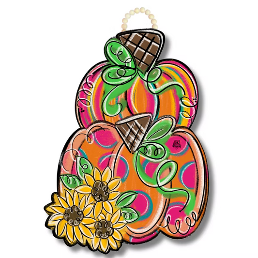 Sunflower Pumpkin Doorhanger