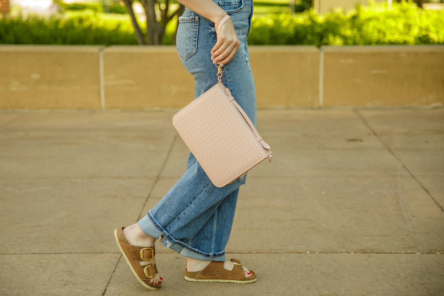 Bible Cover, Weave Bible Case, Crossbody BLUSH