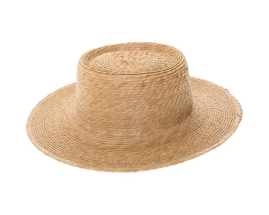 Handmade Palm Leaf Straw Gambler Hat Tan