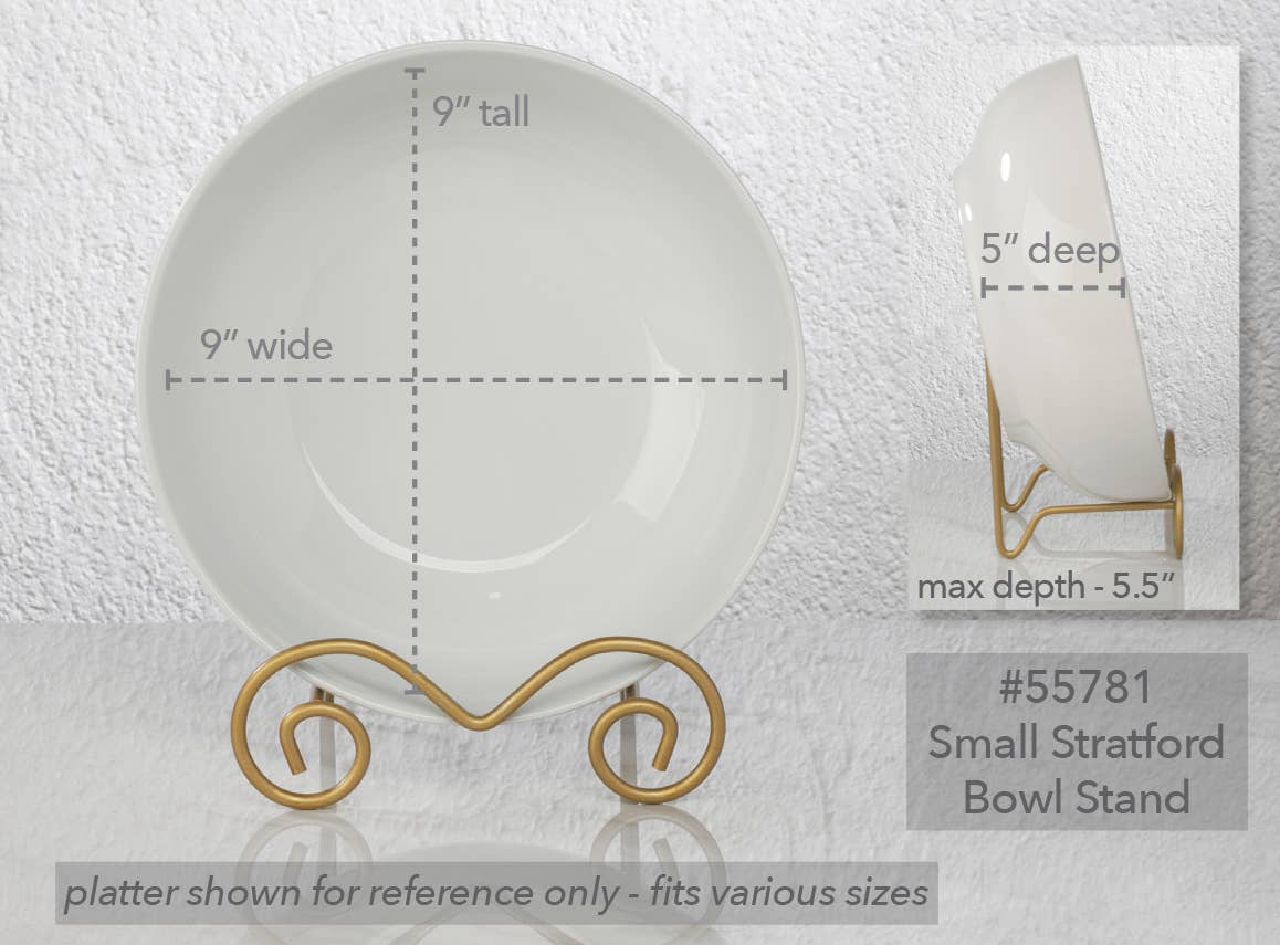 Small Stratford Metal Bowl Easels: Black