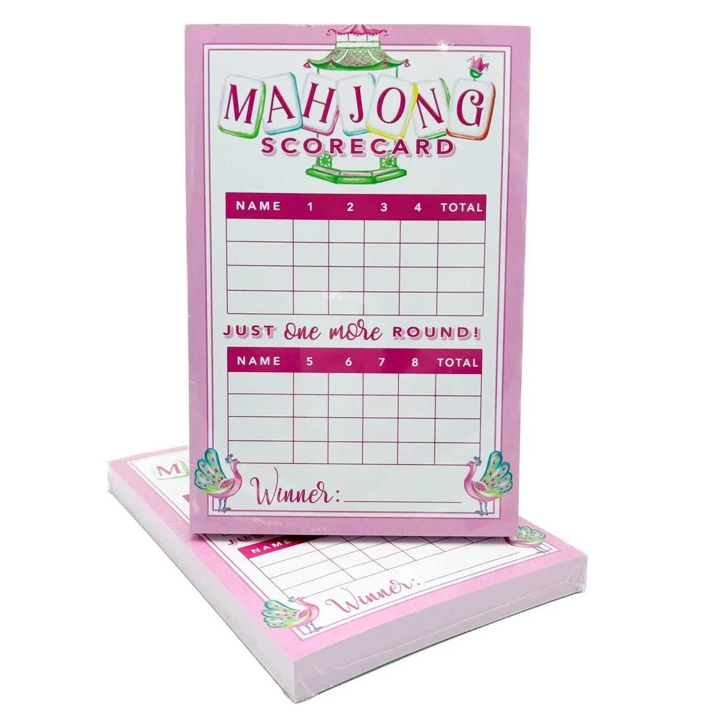 Pink Mahjong Scorecard Notepad 6x9