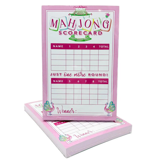 Pink Mahjong Scorecard Notepad 6x9