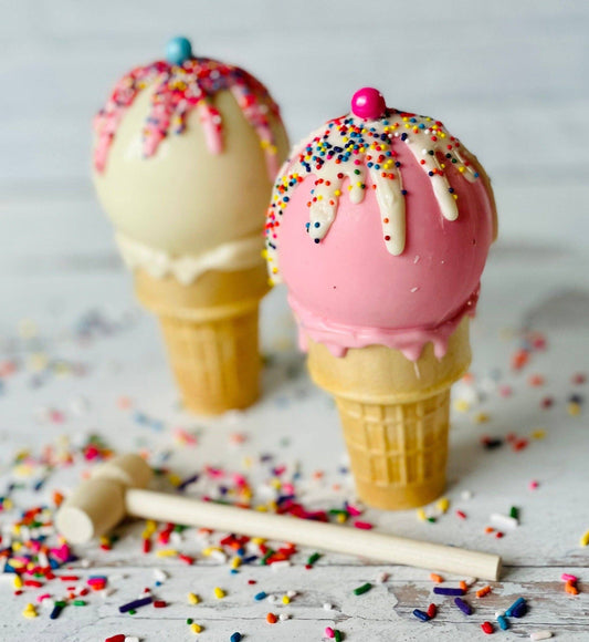 White Chocolate Breakable Ice Cream Cone: Mini MM&s