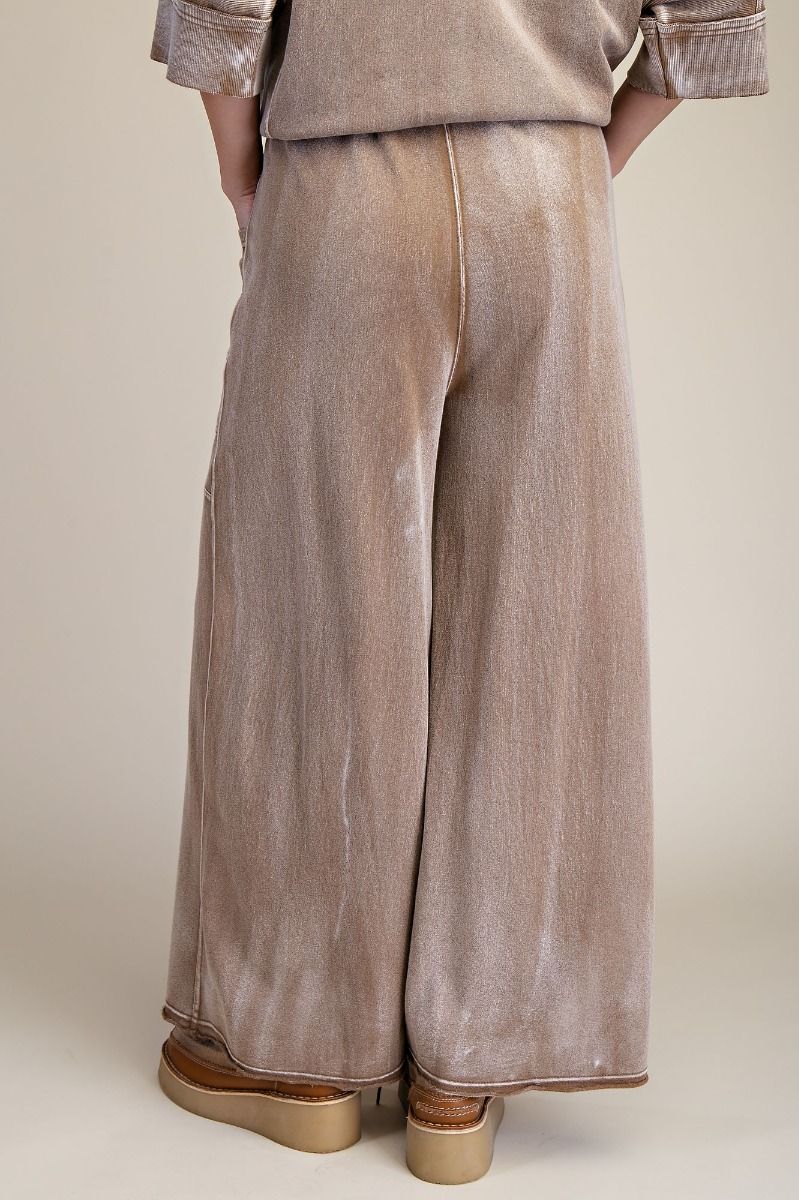 MONKEY WASHED TERRY PANTS in Camel