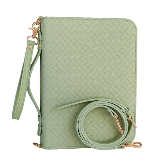 Bible Cover, Weave Bible Case, Crossbody SAGE
