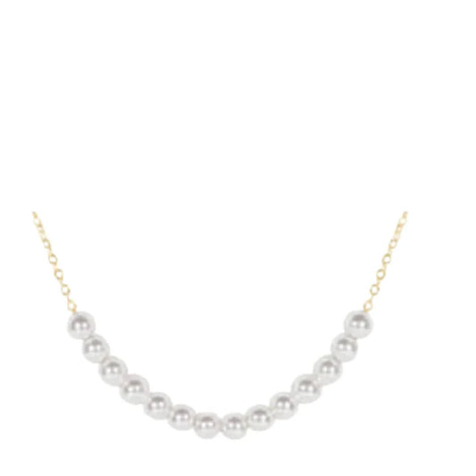 16" NECKLACE GOLD - CLASSIC  BEADED BLISS - 4MM PEARL