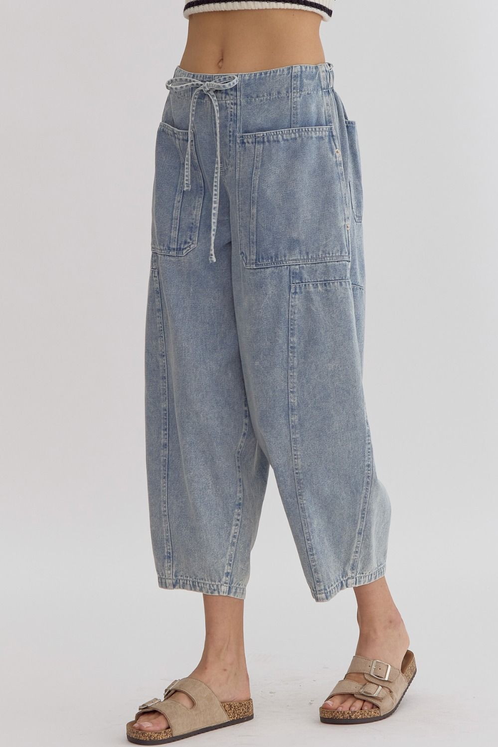 Denim Drawstring Pants