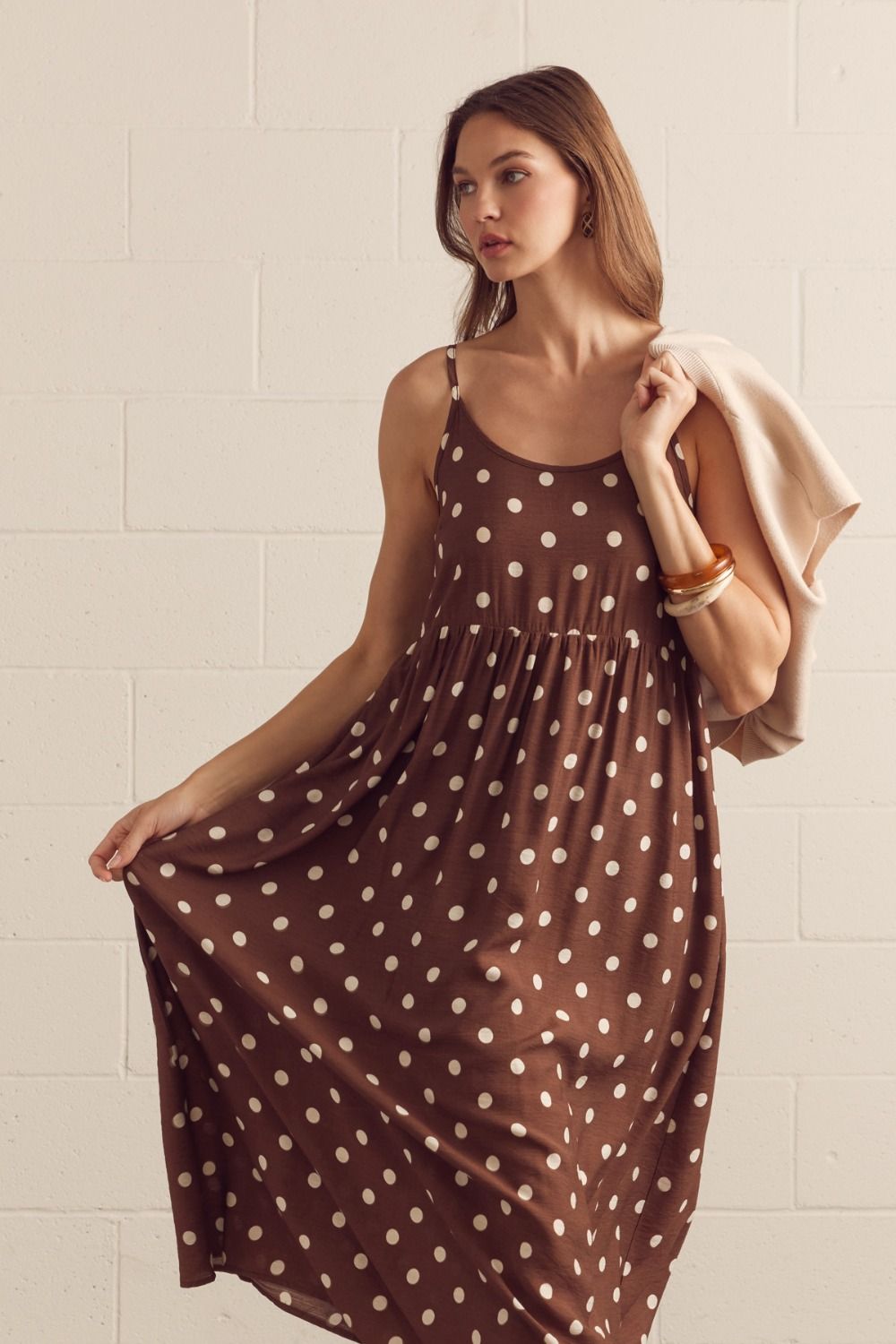 Layered Polka Dot Dress Set