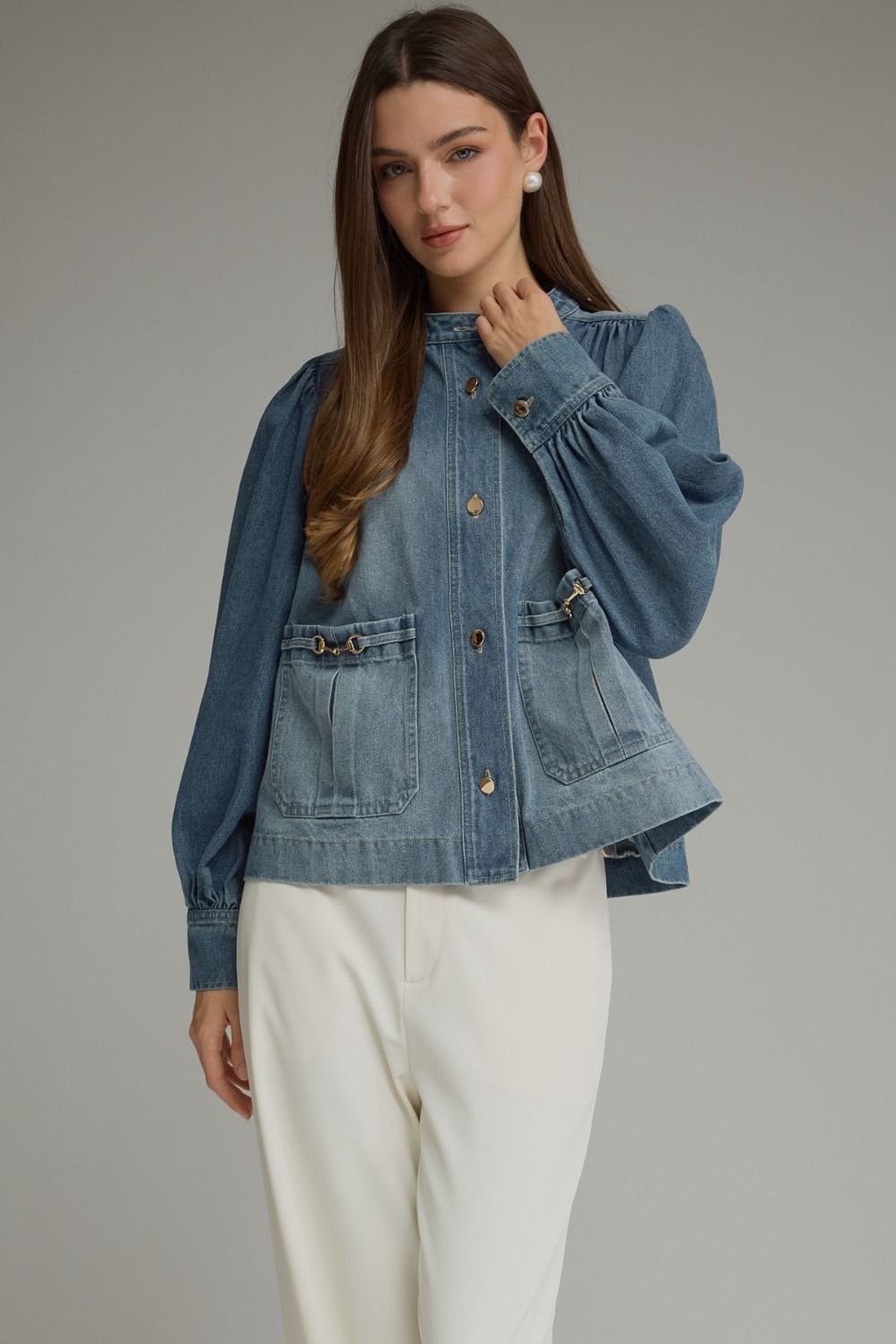 Puff Sleeve Denim Jacket