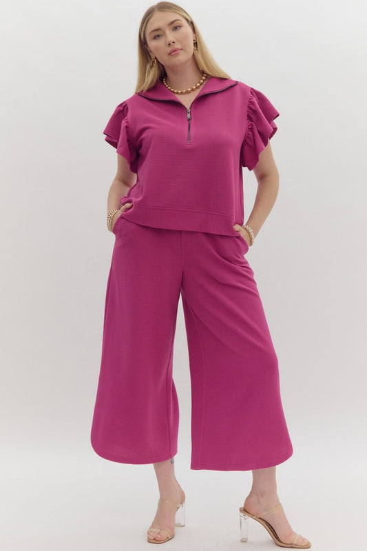 Ruffle Ribbed Set
