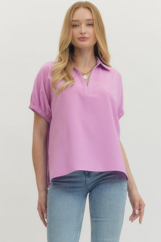 Split Collar Top