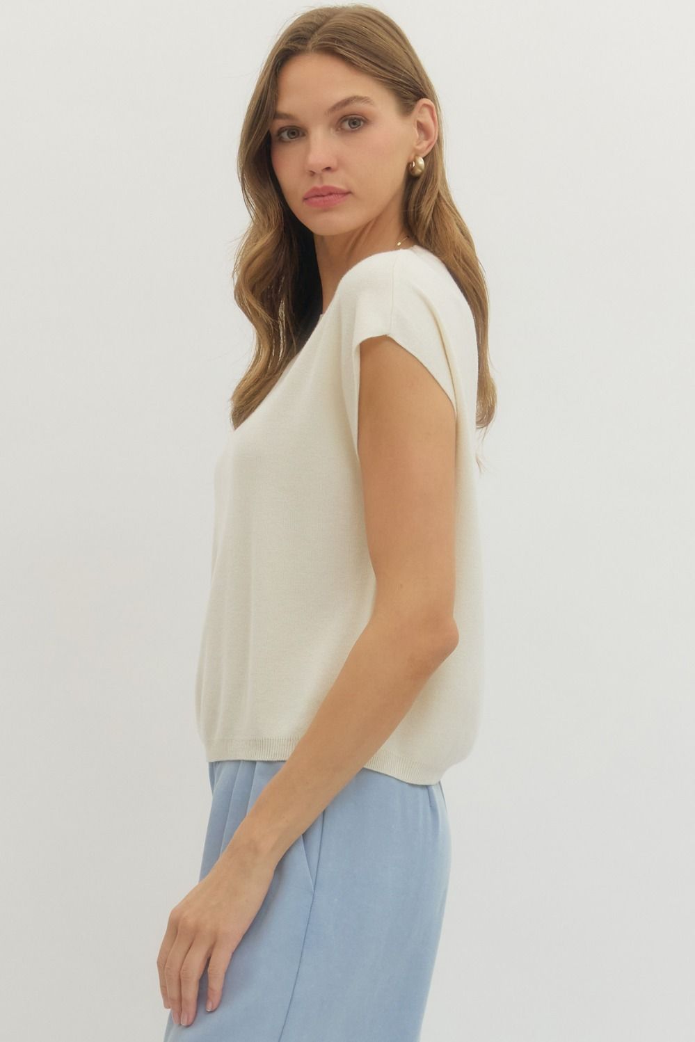 Knit Cap Sleeve Top