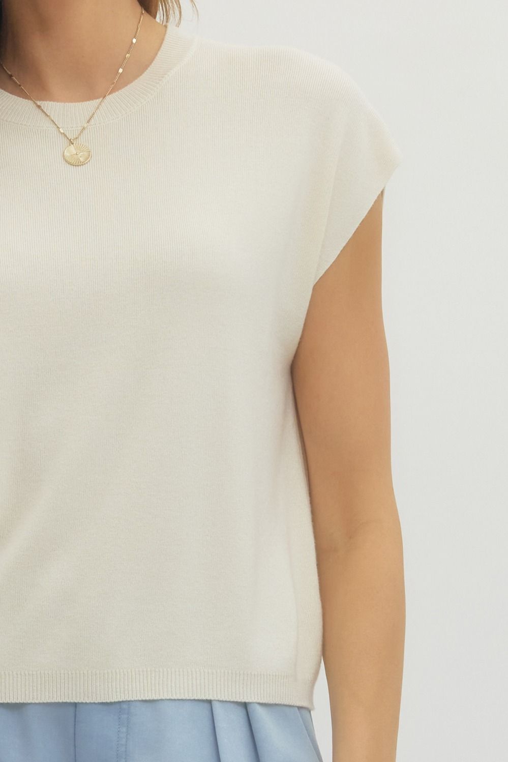 Knit Cap Sleeve Top