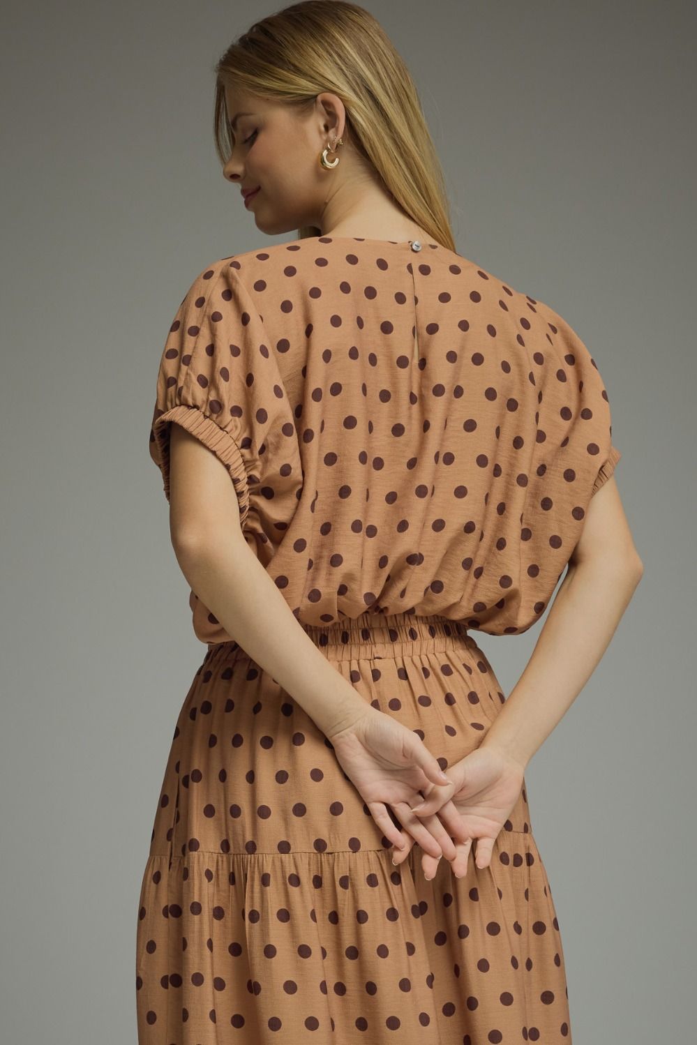 Linen Polka Dot Skirt Set