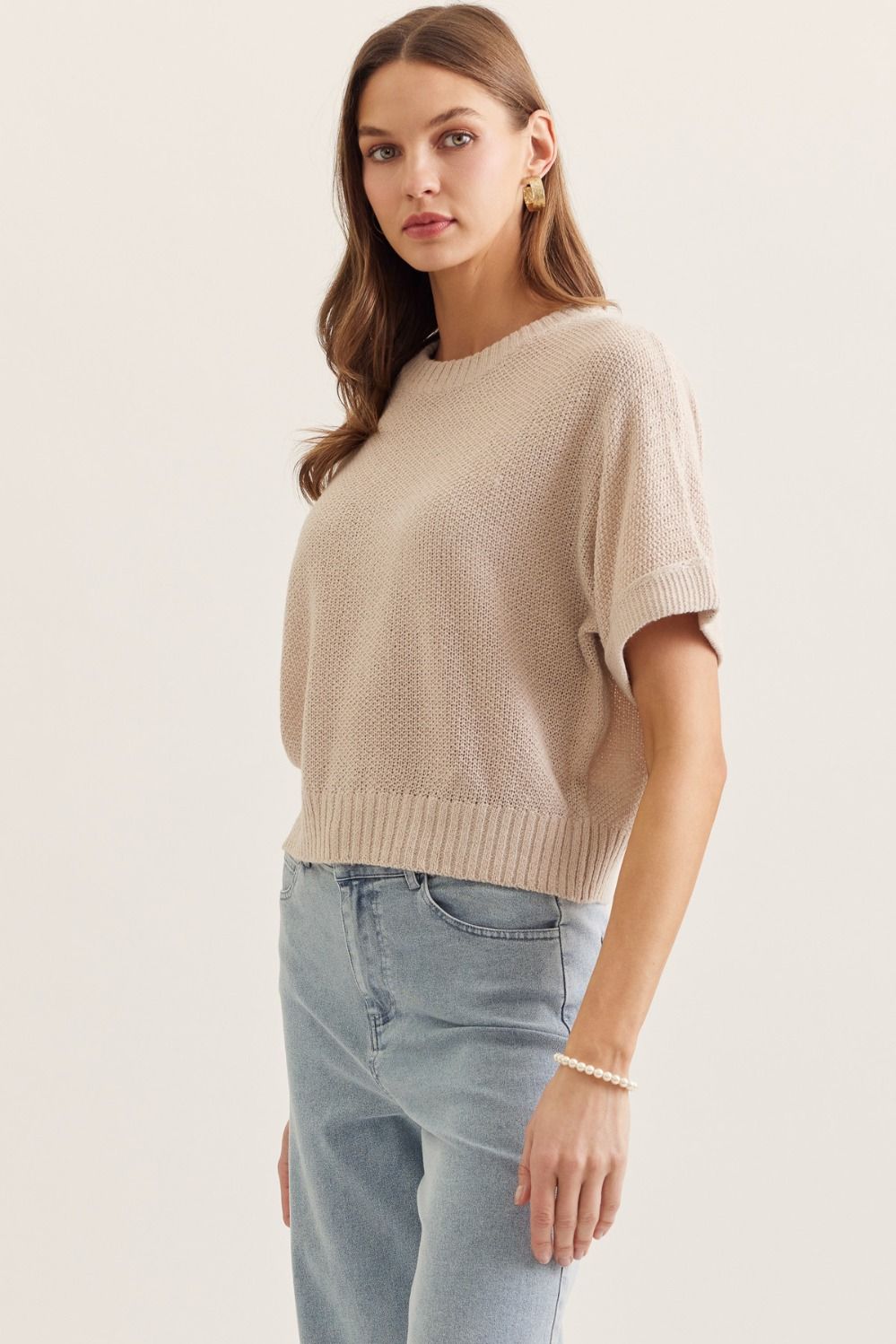 Oatmeal Cropped Sweater