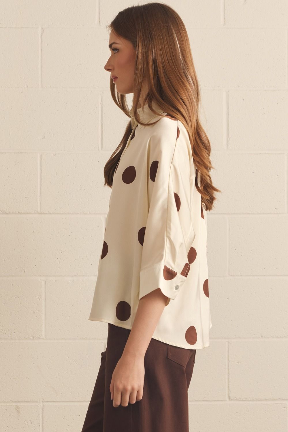Polka Dot Button Down Top