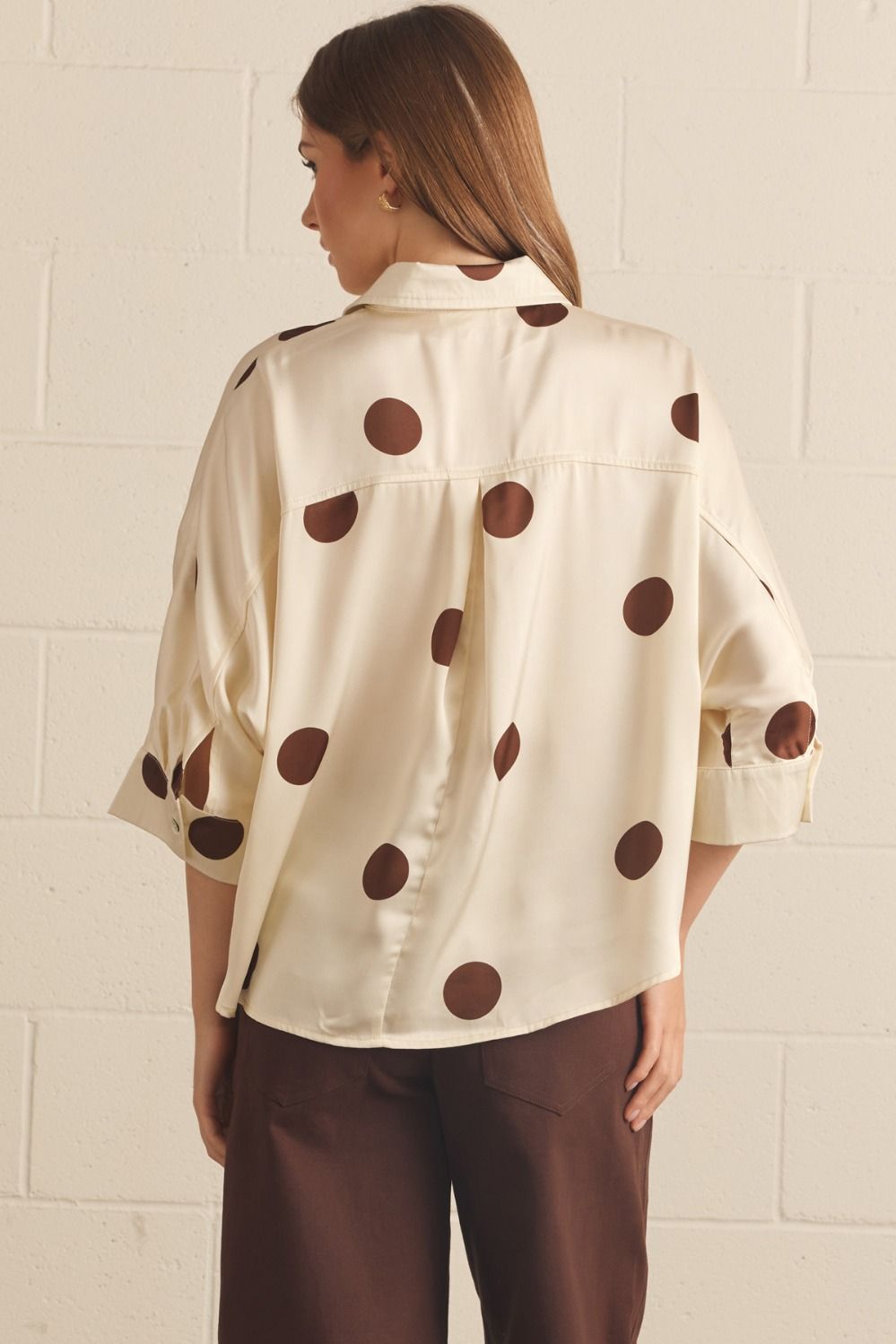 Polka Dot Button Down Top