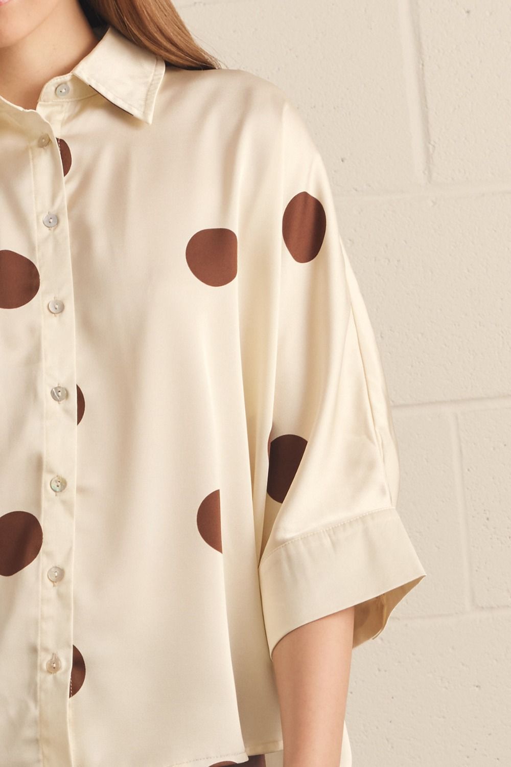 Polka Dot Button Down Top