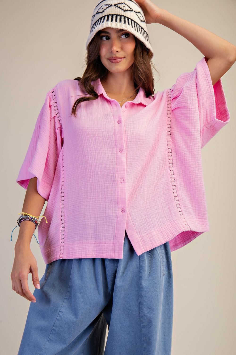 Washed Gauze Button Down Shirt
