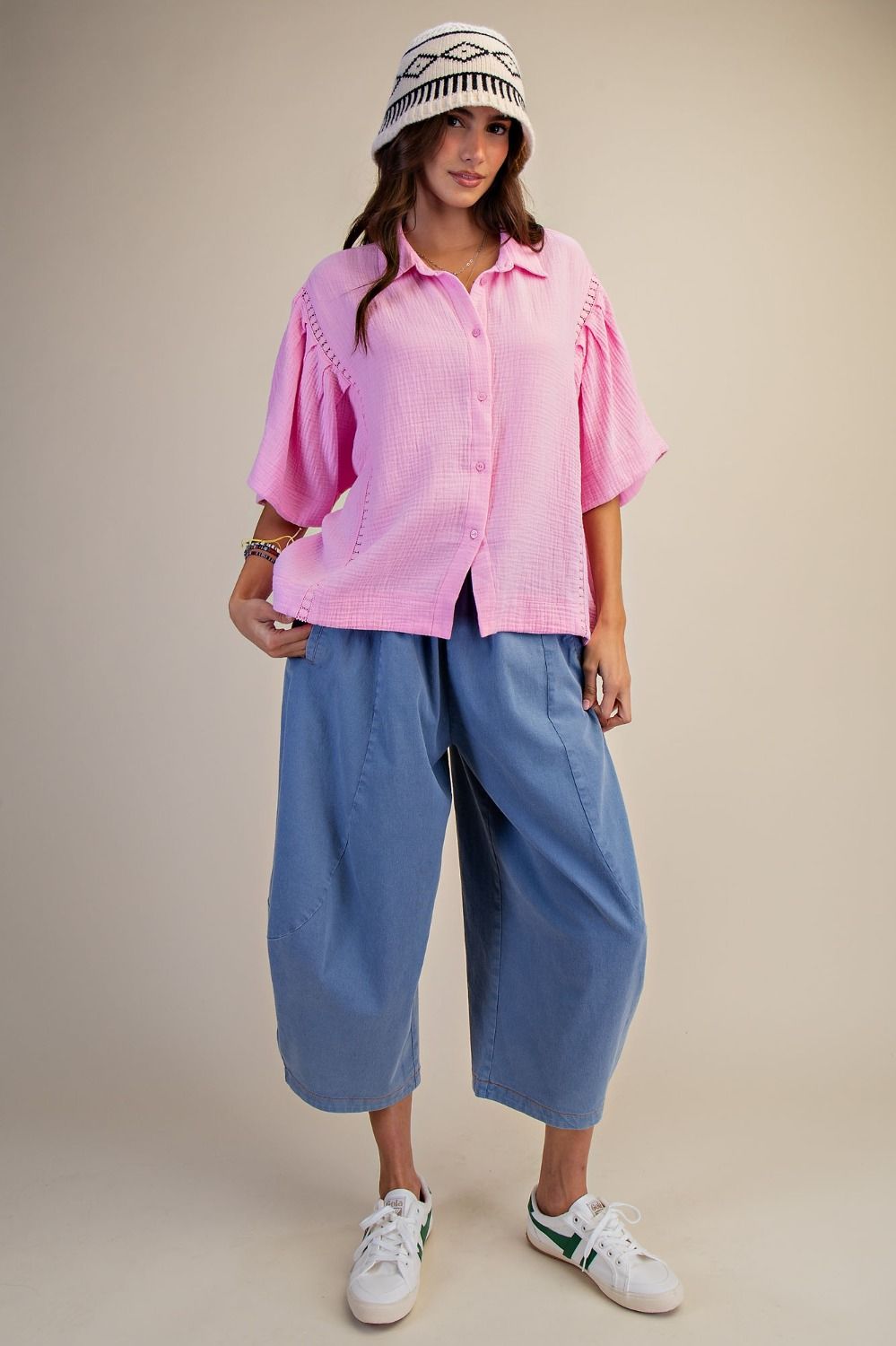 Washed Gauze Button Down Shirt