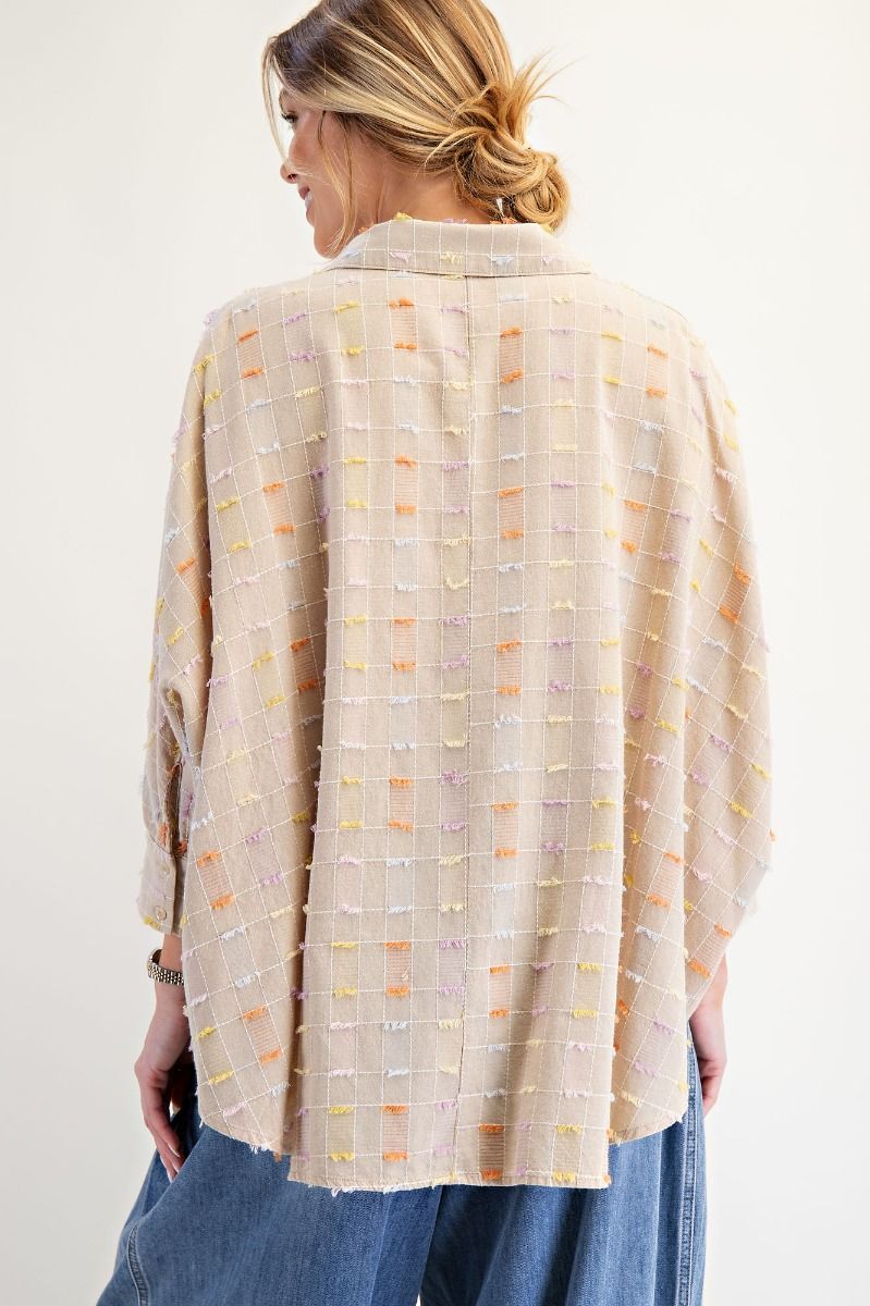 Multi Textured Button Down Top