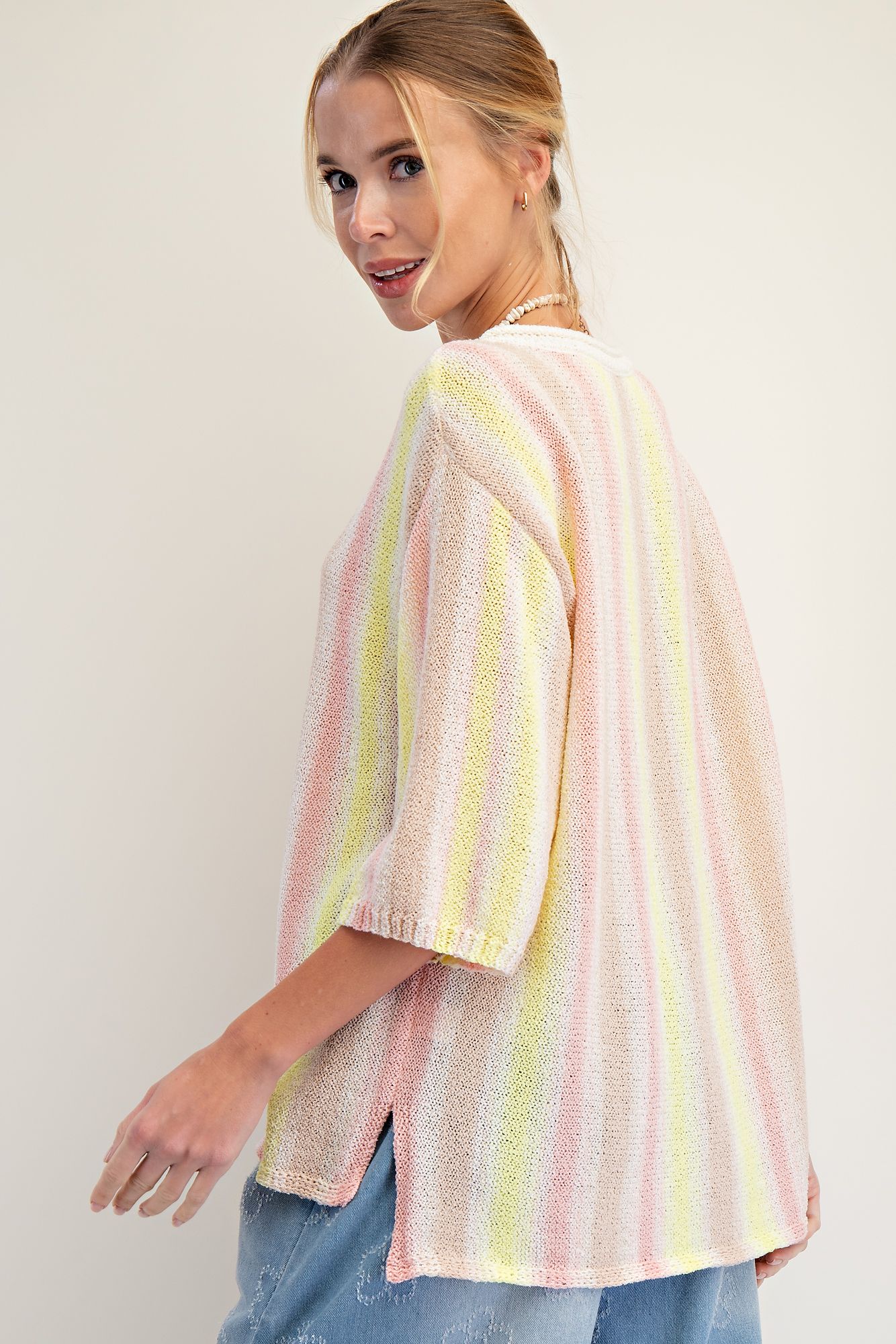 Lemon Striped Knit Top