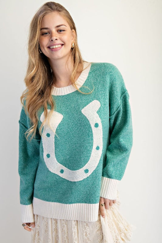 Horseshoe Sweater Atlantis Green