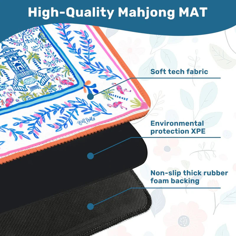 Britt Mills Mini Travel Mahjong Mat (Non-Neoprene): Colorful Chinoiserie
