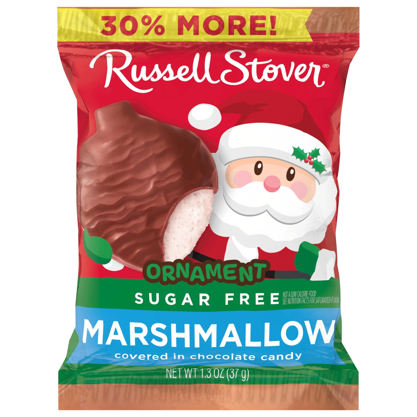 1.3oz Sugar Free Milk Chocolate Marshmallow Ornament