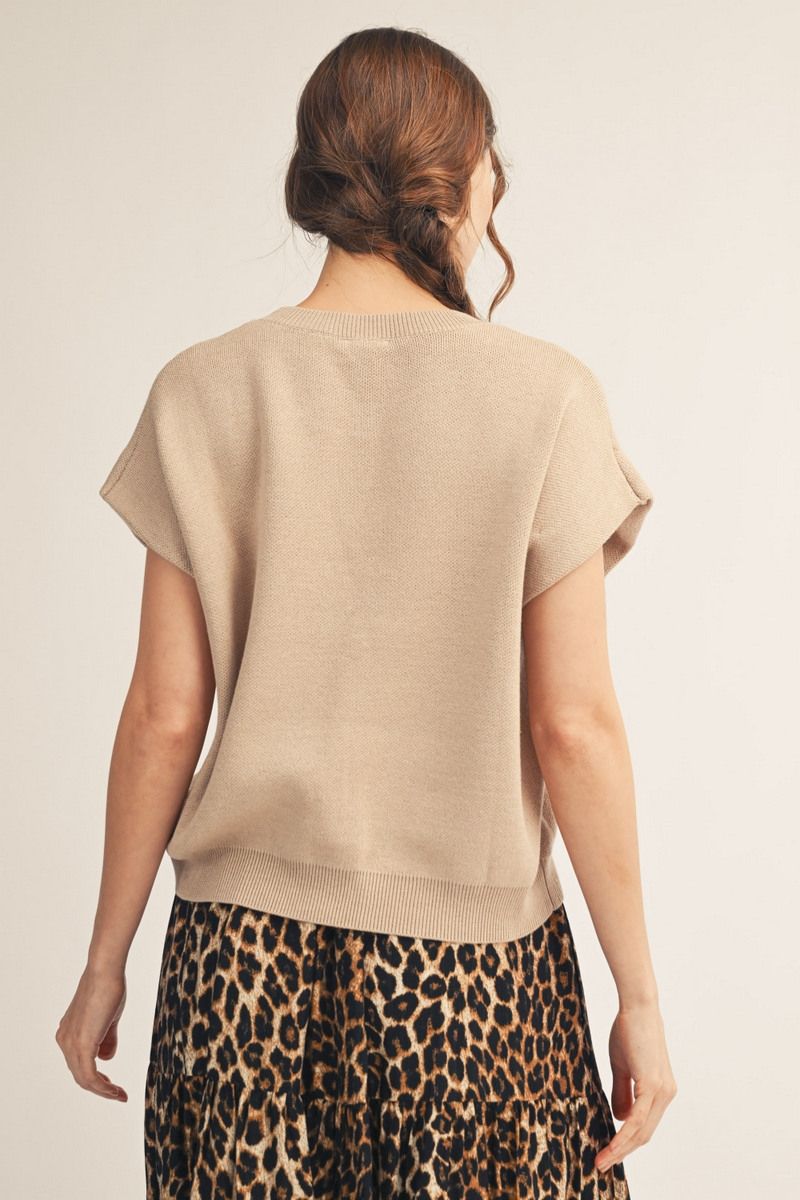 Knot Short Sleeve Sweater Top