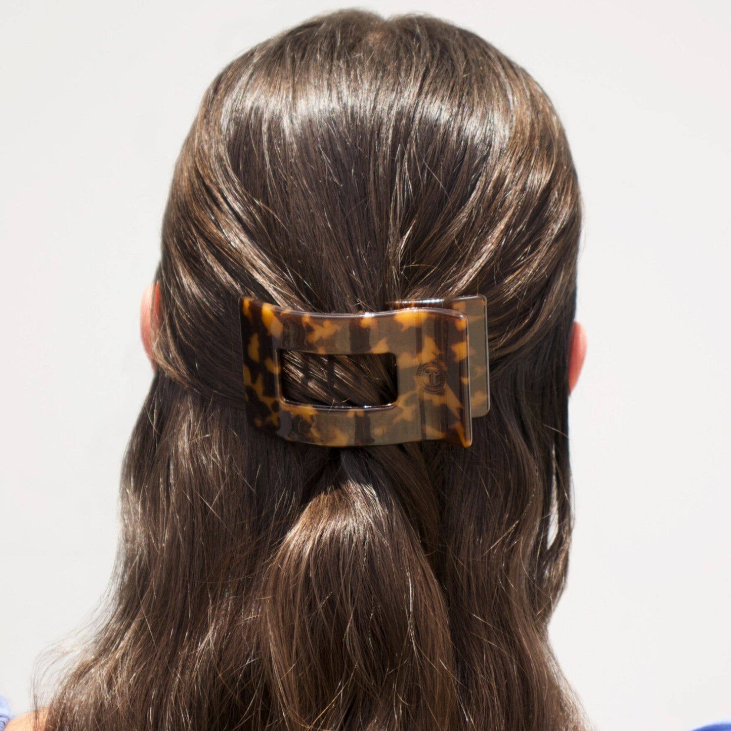 Flat Rectangle Hair Clip | Small | Tortoise