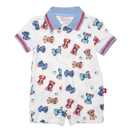Formula Fun Modal Magnetic Polo Romper