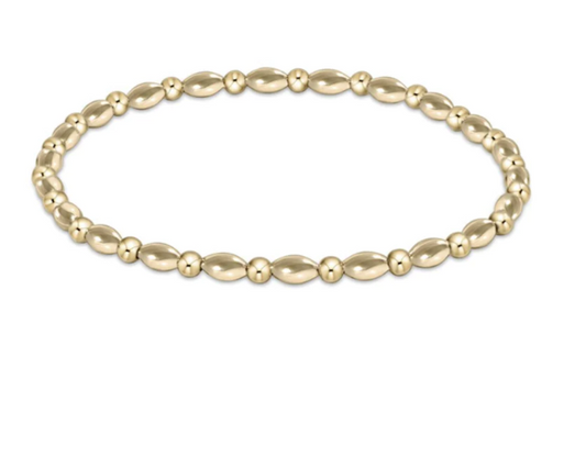 Harmony Grateful Pattern 2.5mm Bead Bracelet Gold