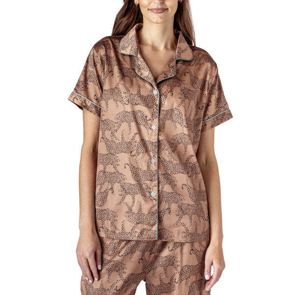 Feline Comfy Satin Pajama Top