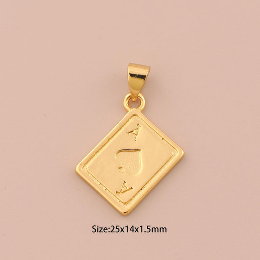 18K Gold Playing Card Ace of Spade