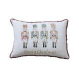 24"L x 16"H Cotton Lumbar Pillow w Nutcrackers