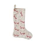 20"H Cotton Stocking w Embroidered "Ho Ho Ho", Red