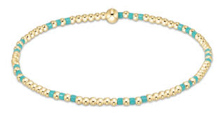 Hope Joy Pattern 2mm Bead Bracelet - Turquoise