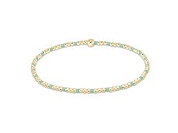 Hope Sincerity Pattern 2mm Bead Bracelet - Mint